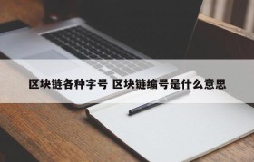 区块链各种字号 区块链编号是什么意思